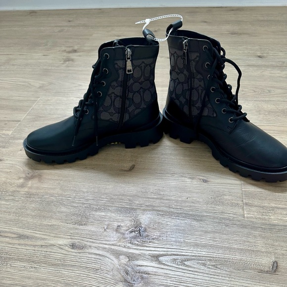 Coach Black mens Combat Boots size 10D main image 4